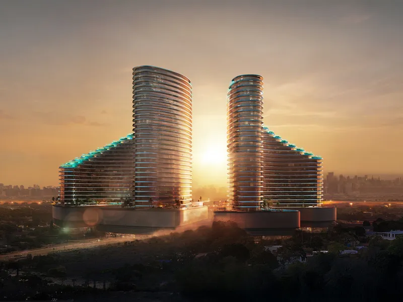 The two towers at sunset